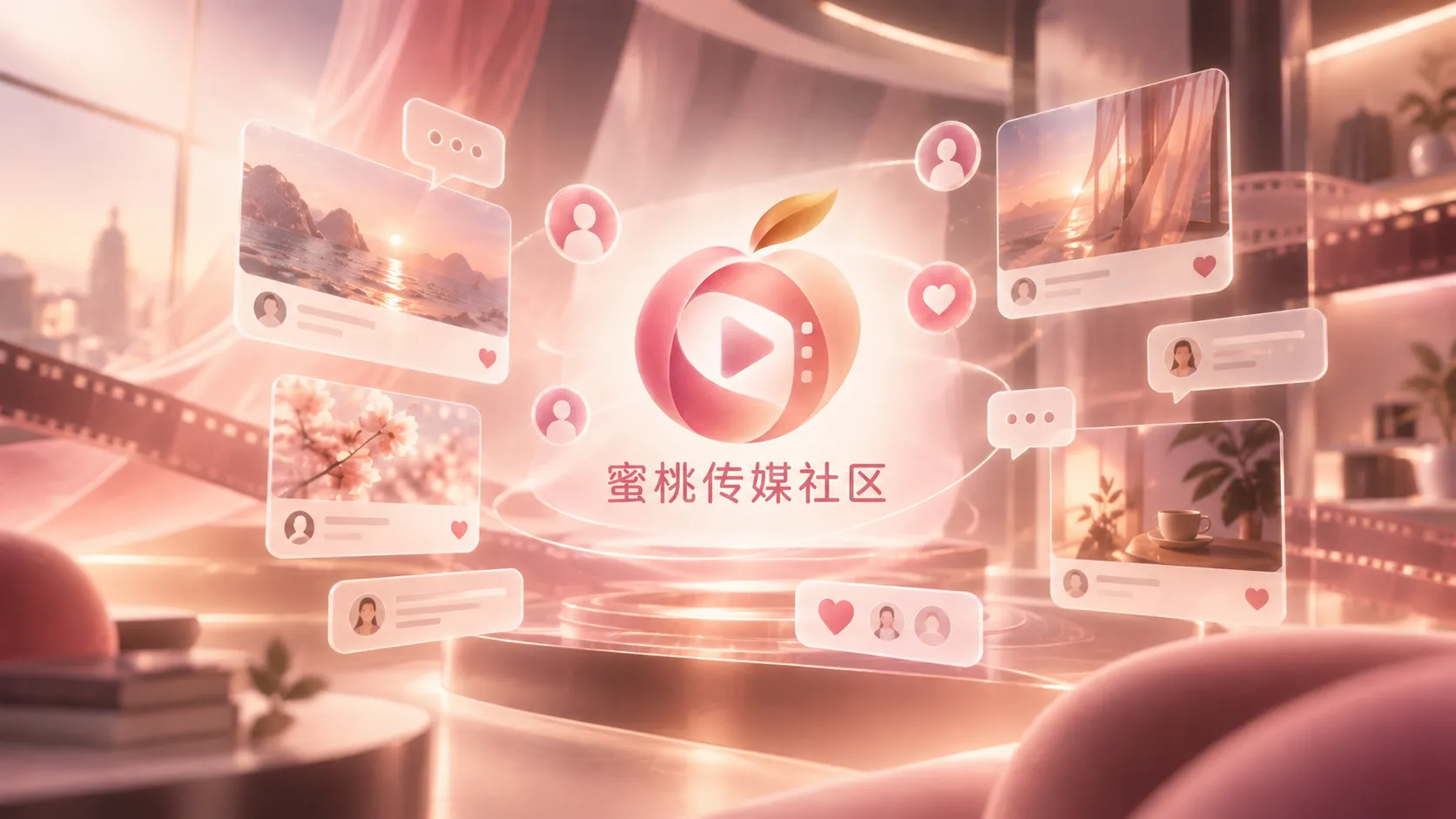 蜜桃传媒社区互动内容画面